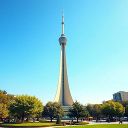 A stunning view of Milad Tower located in Azadi Square, Tehran