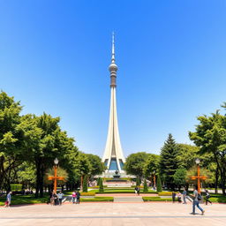 A stunning view of Milad Tower located in Azadi Square, Tehran