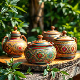A beautifully decorated Karo, featuring intricate traditional patterns and vibrant colors, showcasing the elegance of indigenous craftsmanship