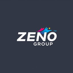 A custom logo design for the ZENO GROUP, featuring modern typography and vibrant colors suited for a printing company