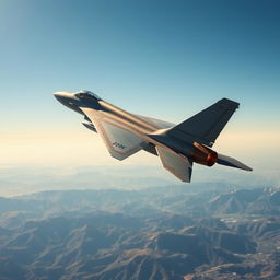 A powerful Iranian Air Force fighter jet soaring through a clear blue sky, showcasing its sleek design and advanced technology