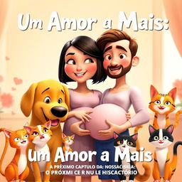 A vibrant and heartwarming animated movie poster for 'Um Amor a Mais: O Próximo Capítulo da Nossa História'
