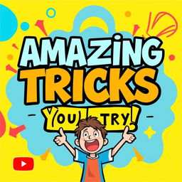 A vibrant and dynamic YouTube thumbnail design, showcasing a blend of bright colors like yellow, blue, and red