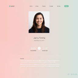 A beautifully designed digital profile page featuring a minimalist layout, sleek typography, and an attractive color palette