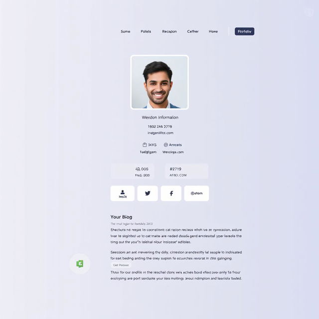 A beautifully designed digital profile page featuring a minimalist layout, sleek typography, and an attractive color palette