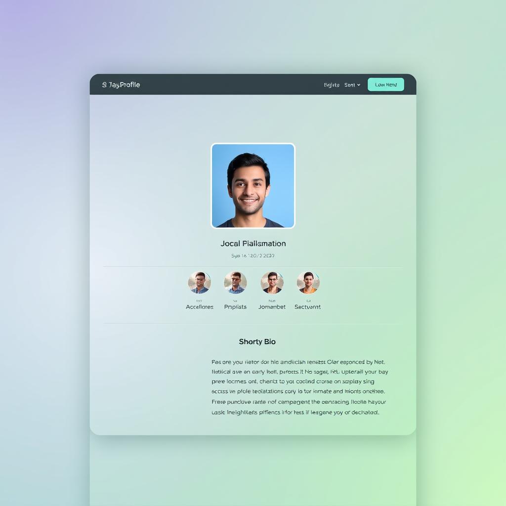 A beautifully designed digital profile page featuring a minimalist layout, sleek typography, and an attractive color palette