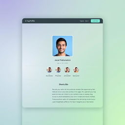 A beautifully designed digital profile page featuring a minimalist layout, sleek typography, and an attractive color palette