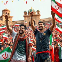 Imagine Lionel Messi and Cristiano Ronaldo as iconic football stars, but born in Iran