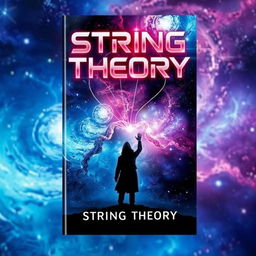 A captivating book cover for a science fiction novel titled 'String Theory'