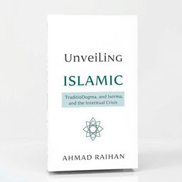 A minimalist book cover design for 'Unveiling Islamic Education: Tradition, Dogma, and the Intellectual Crisis' by AHMAD RAIHAN