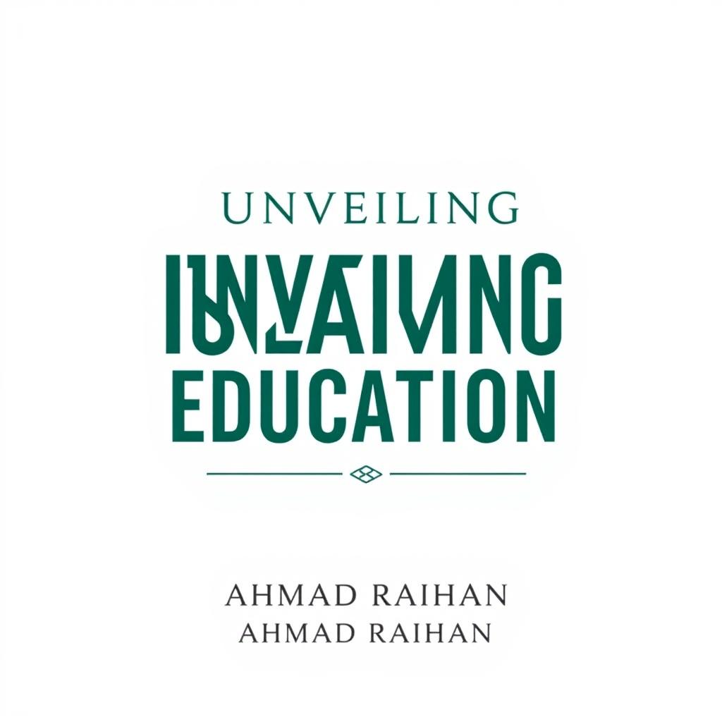 A minimalist book cover design for 'Unveiling Islamic Education' by AHMAD RAIHAN