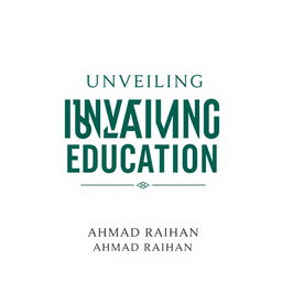 A minimalist book cover design for 'Unveiling Islamic Education' by AHMAD RAIHAN