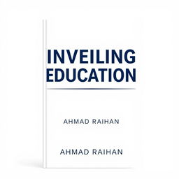 A minimalist book cover design for 'UNVEILING ISLAMIC EDUCATION' by AHMAD RAIHAN