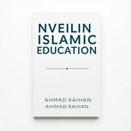 A minimalist A4 book cover design for 'UNVEILING ISLAMIC EDUCATION' by AHMAD RAIHAN