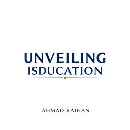 A minimalist A4 book cover design for 'UNVEILING ISLAMIC EDUCATION' by AHMAD RAIHAN