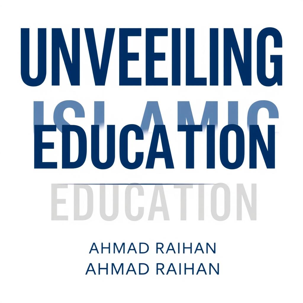 A minimalist A4 book cover design for 'UNVEILING ISLAMIC EDUCATION' by AHMAD RAIHAN