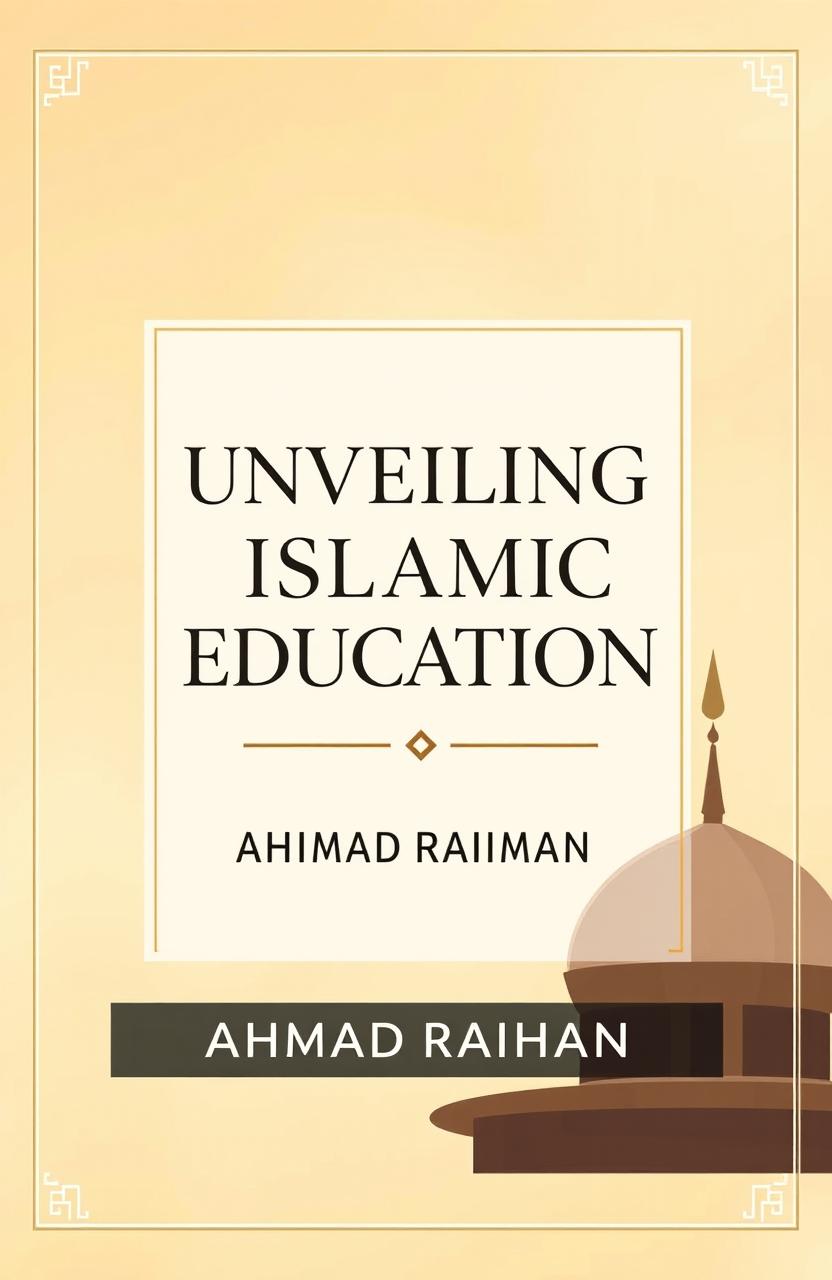 A modern book cover design for the title 'UNVEILING ISLAMIC EDUCATION' by AHMAD RAIHAN