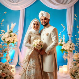 A beautiful wedding scene featuring the couple Yusif and Samira