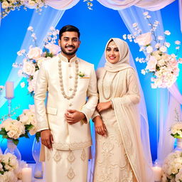 A beautiful wedding scene featuring the couple Yusif and Samira