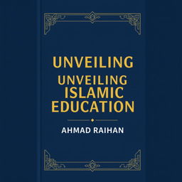 A modern book cover design for the title 'UNVEILING ISLAMIC EDUCATION' by AHMAD RAIHAN