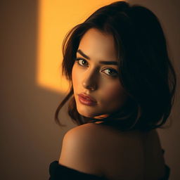 A stunning portrait of Anna D'Armas with an emphasis on her natural beauty