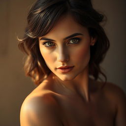 A stunning portrait of Anna D'Armas with an emphasis on her natural beauty