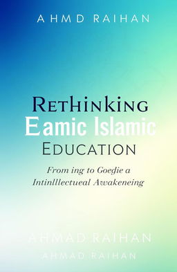 A modern book cover design for the title 'Rethinking Islamic Education: From Dogma to Intellectual Awakening' by AHMAD RAIHAN