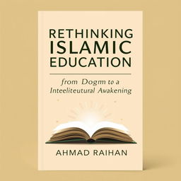 A modern book cover design for the title 'Rethinking Islamic Education: From Dogma to Intellectual Awakening' by AHMAD RAIHAN