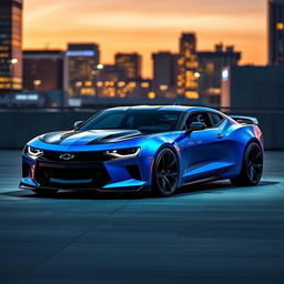 A futuristic Chevrolet Camaro concept car designed with sleek lines and an aerodynamic silhouette