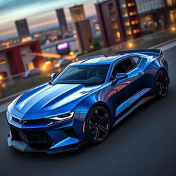 A futuristic Chevrolet Camaro concept car designed with sleek lines and an aerodynamic silhouette