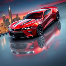 A striking futuristic Chevrolet Camaro concept car featuring a streamlined and aggressive design