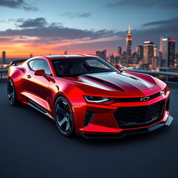 A striking futuristic Chevrolet Camaro concept car featuring a streamlined and aggressive design
