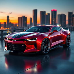 A striking futuristic Chevrolet Camaro concept car featuring a streamlined and aggressive design