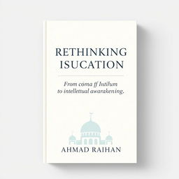 A contemporary book cover design for 'Rethinking Islamic Education: From Dogma to Intellectual Awakening' by AHMAD RAIHAN, formatted for A4 size