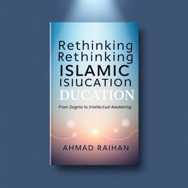 A modern book cover design for 'Rethinking Islamic Education: From Dogma to Intellectual Awakening' by AHMAD RAIHAN, formatted for A4 size