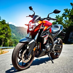 A vivid and dynamic portrait of a Hyosung motorcycle, showcasing its sleek lines, powerful engine, and vibrant color scheme