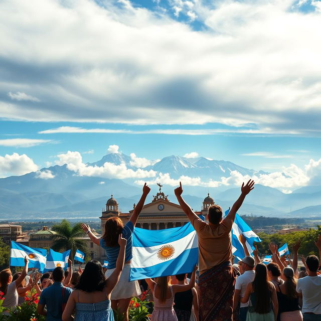 A breathtaking and cinematic depiction of the freedom of Argentina, showcasing vast landscapes filled with vibrant colors