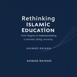 A modern book cover design for 'Rethinking Islamic Education: From Dogma to Intellectual Awakening' authored by AHMAD RAIHAN, formatted for A4 paper size