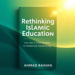 A modern book cover design for 'Rethinking Islamic Education: From Dogma to Intellectual Awakening' authored by AHMAD RAIHAN, formatted for A4 paper size