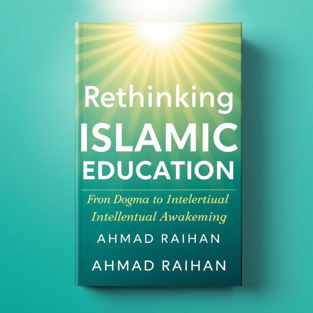 A modern book cover design for 'Rethinking Islamic Education: From Dogma to Intellectual Awakening' authored by AHMAD RAIHAN, formatted for A4 paper size