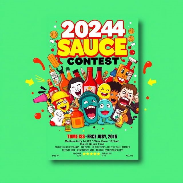 A professionally designed movie poster for the '2024 Sauce Meme Contest'