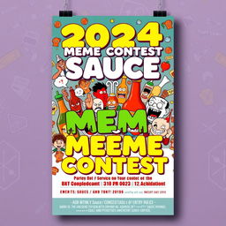 A professionally designed movie poster for the '2024 Sauce Meme Contest'