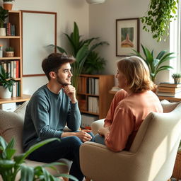 A serene and inviting scene depicting a warm and supportive environment for a counseling academy