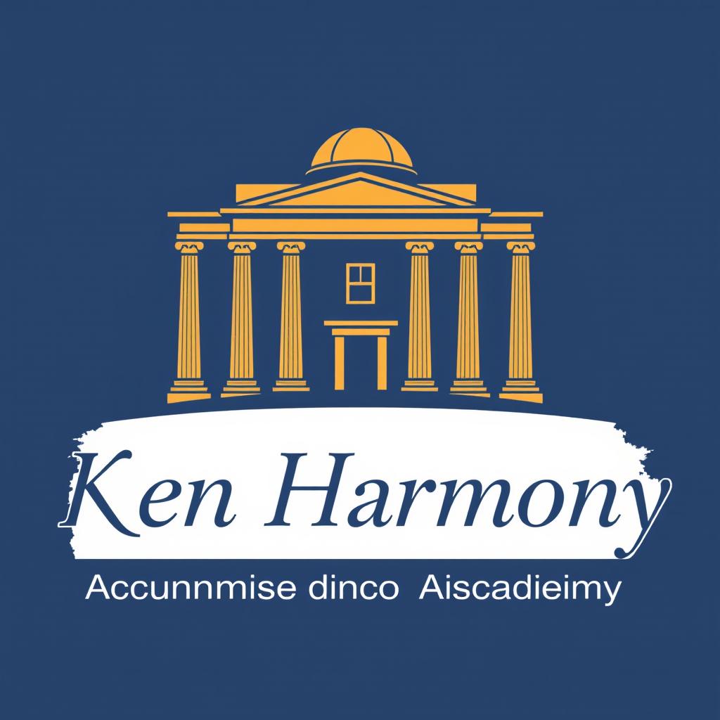 A creative logo for an academic counseling academy named 'Ken Harmony'