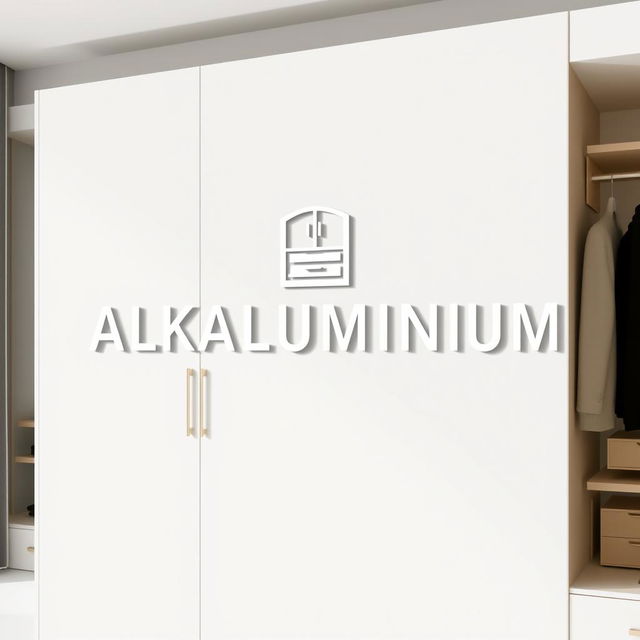 Create a sleek and contemporary logo for 'ALKALUMINIUM', a wardrobe brand