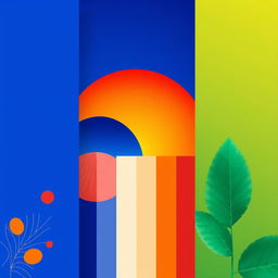 A vibrant and eye-catching color palette for a poster design, featuring bold hues such as deep royal blue, bright sunset orange, and lush emerald green
