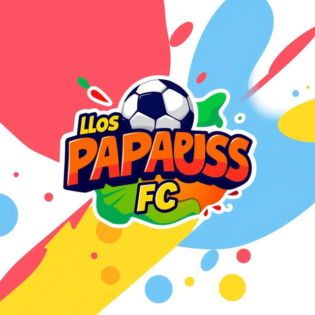 A vibrant and animated logo design featuring the name 'Los Papuss FC'