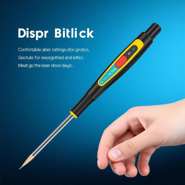 A visually appealing and ergonomic design for a dipstick, showcasing its user-friendly features