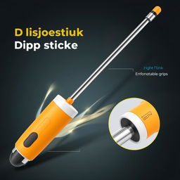 A visually appealing and ergonomic design for a dipstick, showcasing its user-friendly features