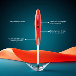 A visually appealing and ergonomic design for a dipstick, showcasing its user-friendly features